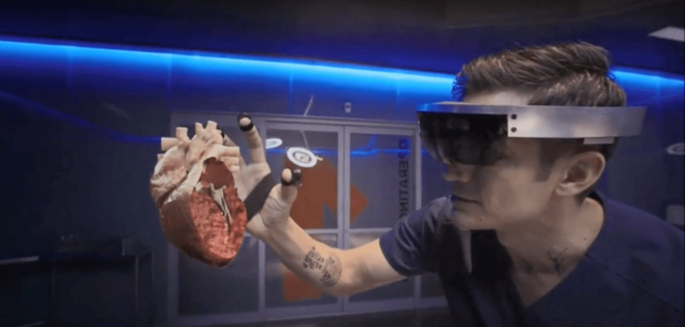 Looking at a virtual Anatomy Model through AR-Goggles